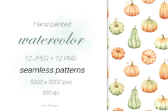 Pumpkins digital paper Fall background Thanksgiving day Product Image 2