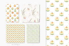 Pumpkins digital paper Fall background Thanksgiving day Product Image 4