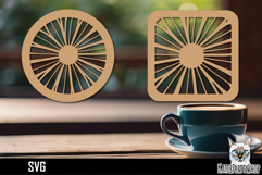 Lasercut Coasters Flower, Floral coaster svg cut file Product Image 1