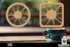 Lasercut Coasters Flower, Floral coaster svg cut file Product Image 1