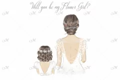Bride & FlowerGirl Illustration Product Image 1