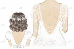 Bride & FlowerGirl Illustration Product Image 2