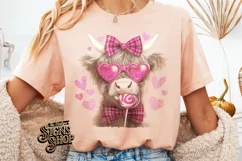 Highland Cow Valentines Coquette PNG | DTF and Sublimation Product Image 5