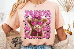 Highland Cow Valentines Coquette PNG | DTF and Sublimation Product Image 5