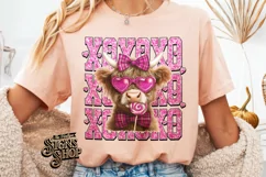 Highland Cow Valentines Coquette PNG | DTF and Sublimation Product Image 1