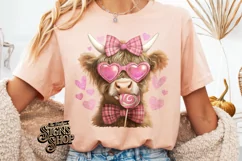 Highland Cow Valentines Coquette PNG | DTF and Sublimation Product Image 5