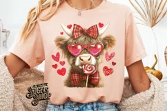 Highland Cow Valentines Coquette PNG | DTF and Sublimation Product Image 5