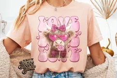 Highland Cow Valentines Coquette PNG | DTF and Sublimation Product Image 1