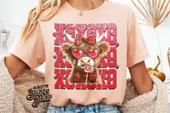 Highland Cow Valentines Coquette PNG | DTF and Sublimation Product Image 1