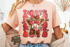 Highland Cow Valentines Coquette PNG | DTF and Sublimation Product Image 1