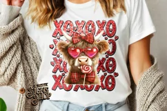 Highland Cow Valentines Coquette PNG | DTF and Sublimation Product Image 4