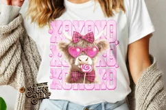 Highland Cow Valentines Coquette PNG | DTF and Sublimation Product Image 4