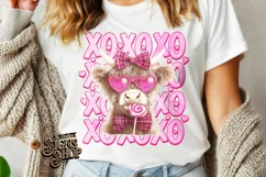Highland Cow Valentines Coquette PNG | DTF and Sublimation Product Image 4