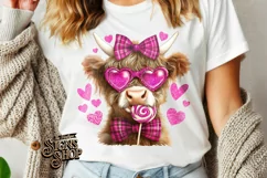 Highland Cow Valentines Coquette PNG | DTF and Sublimation Product Image 5