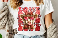 Highland Cow Valentines Coquette PNG | DTF and Sublimation Product Image 5