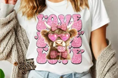 Highland Cow Valentines Coquette PNG | DTF and Sublimation Product Image 5