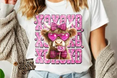 Highland Cow Valentines Coquette PNG | DTF and Sublimation Product Image 5