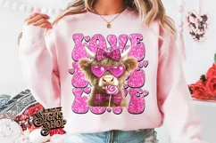 Highland Cow Valentines Coquette PNG | DTF and Sublimation Product Image 3