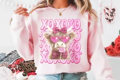 Highland Cow Valentines Coquette PNG | DTF and Sublimation Product Image 3