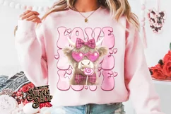 Highland Cow Valentines Coquette PNG | DTF and Sublimation Product Image 4