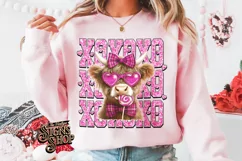 Highland Cow Valentines Coquette PNG | DTF and Sublimation Product Image 4