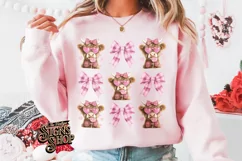 Highland Cow Valentines Coquette PNG | DTF and Sublimation Product Image 3