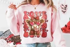 Highland Cow Valentines Coquette PNG | DTF and Sublimation Product Image 4