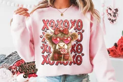 Highland Cow Valentines Coquette PNG | DTF and Sublimation Product Image 5