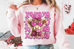 Highland Cow Valentines Coquette PNG | DTF and Sublimation Product Image 4