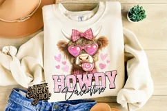 Highland Cow Valentines Coquette PNG | DTF and Sublimation Product Image 3