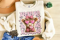 Highland Cow Valentines Coquette PNG | DTF and Sublimation Product Image 3