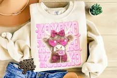 Highland Cow Valentines Coquette PNG | DTF and Sublimation Product Image 3