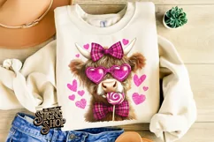 Highland Cow Valentines Coquette PNG | DTF and Sublimation Product Image 3