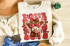 Highland Cow Valentines Coquette PNG | DTF and Sublimation Product Image 3