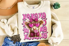Highland Cow Valentines Coquette PNG | DTF and Sublimation Product Image 3