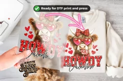 Highland Cow Valentines Coquette PNG | DTF and Sublimation Product Image 2