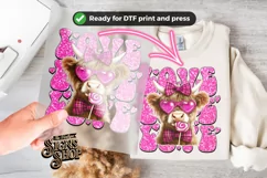 Highland Cow Valentines Coquette PNG | DTF and Sublimation Product Image 2