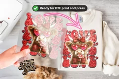 Highland Cow Valentines Coquette PNG | DTF and Sublimation Product Image 2