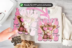Highland Cow Valentines Coquette PNG | DTF and Sublimation Product Image 2