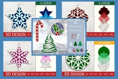 Christmas bundle laser cut, Ornament, Decoration svg layered Product Image 20