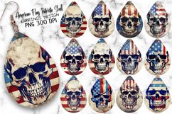 American Flag Patriotic Skull Earrings Bundle Product Image 1
