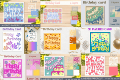 3d Happy Birthday card svg, Layered cake topper Bundle Product Image 6