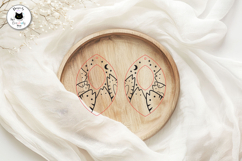 Cute Cat Earrings Laser Cut | Dangle Earrings SVG Product Image 3