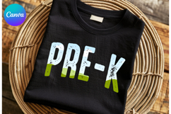 Pre-k Canva Frame Back to school Teacher Shirt Design Product Image 1