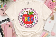 Pre-K Apple Teacher PNG Cute Back To School Design Product Image 2