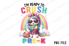 PRE-K Back to School Unicorn Sublimation Product Image 1