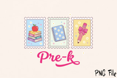Pre K PNG, Retro School Stamp Sublimation Product Image 2