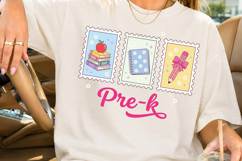 Pre K PNG, Retro School Stamp Sublimation Product Image 1