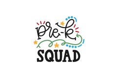 Pre-K Squad SVG Cut File Product Image 1