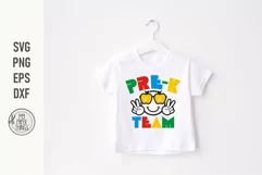 Pre-K Team Svg use for your kids first day of school celebration. You can make and decorate t-shirts, mugs, posters, signs, bags, pillows, phone cases and more.